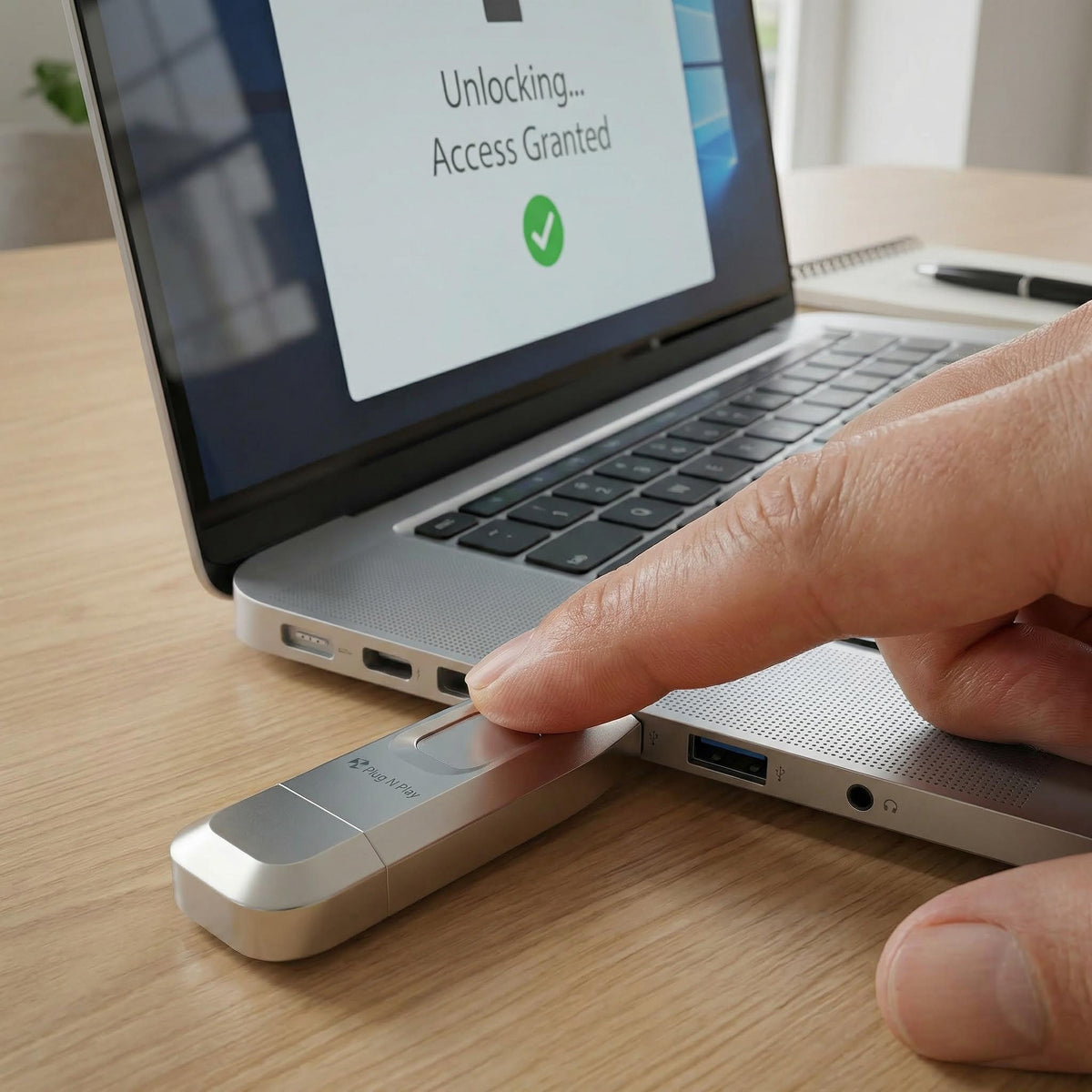 Sormenjälkitunnuksella Suojattu USB-Muistitikku
